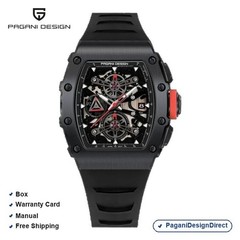 Pagani Design PD-YS011 Black on Black Chronograph Rubber Automatic Men’s Watch