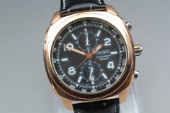 [Exc+5] SEIKO Chronograph 7T94-0BF0 Gold Quartz Men’s Watch From Japan #3528