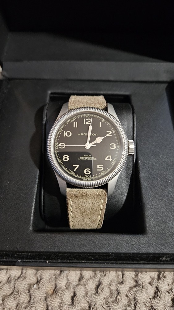 Hamilton Khaki Field Pioneer H604190/H60419533 Manual Black Dial Box Paper