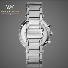 Michael Kors Parker Watch MK5353 Ladies Stainless Silver Chronograph Watch Gift