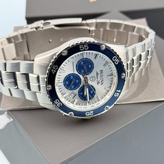 Men’s Bulova 98B423 Marine Star Chronograph Silver White Dial Quartz Watch