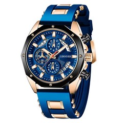 Casual Dress Men’s Analog Quartz Watch Fashion Stainless Steel Chronograph
