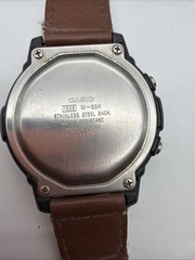 Casio Illuminator W-89H Digital Watch Olive Green Brown Nylon Leather Strap 1536