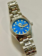 ORIENT Three Star NQ1P-Q0 CA Automatic 21 Jewels Blue Dial Day-Date