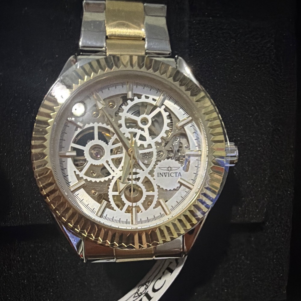 Invicta Men’s Automatic Skeleton Dial Two-Tone SS Bracelet Watch w/ Box
