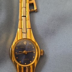 Waltham W027 Women’s Gold Quartz Dress Watch Blue Dial Gold Bracelet 23.9mm