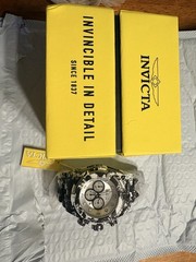 Invicta Bolt Watch Mens 53mm Aqua Plating 49139 New Black White