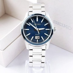 Seiko Essentials SUR559 Men’s Quartz Watch Blue Textured Dial 39.5mm