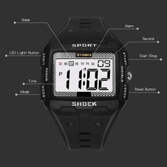 Waterproof Wrist Watch Mens Sports Army Digital Large LED Screen Military Watch