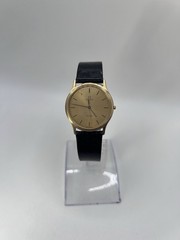 Vintage Rare Thin Omega Deville Gold Plated Guilloché Dial Men’s Watch With Box