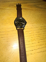 U.S. Polo Assn. Men’s Quartz Analog Watch Black Dial Brown Leather Strap 42mm