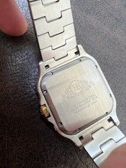 Real Mens 2.5ct MOISSANITE Watch Two Tone Gold Plated Automatic White Pearl Face