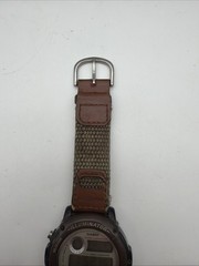 Casio Illuminator W-89H Digital Watch Olive Green Brown Nylon Leather Strap 1536