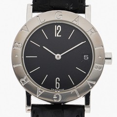 BVLGARI BB30SLD Bvlgari Bvlgari black Dial Quartz Stainless Steel Leather Unisex