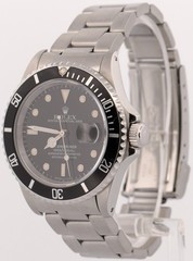 1991 Rolex Submariner Date PATINA BLACK Stainless Steel 40mm Oyster Watch 16610