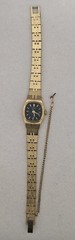 Seiko Watch Women 17mm Black Dial Gold Tone 7321-5399 **Untested READ**