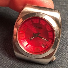 FOSSIL Watch jr -8309 Round Dial, Red 1 jewel Rhonda Swiss Parts – PARTS REPAIR