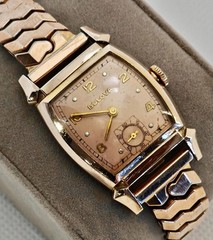 Rare Vintage 1947 Bulova “Convoy” Men’s Rose GF Watch 10BC 17J Bracelet