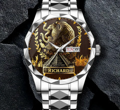 Personalized Mexican Eagle Pyramid Watch Wrist Alloy Luxury Quartz Watch