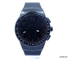 Black Swiss SWATCH Chronograph Tachymetre Four 4 Jewels Quartz Watch