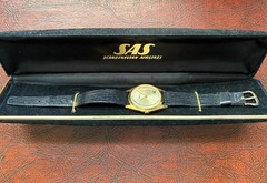 SAS Airline Logo watch. Black Leather Band