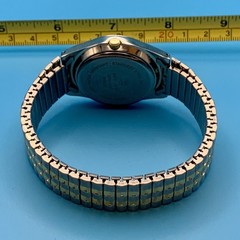 Men’s Dress Quartz Wristwatch Day/Date Two Tone Japan Movt Working New Battery