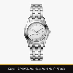 Gucci – 5500XL Stainless Steel Men’s Watch (White Silver Dial)