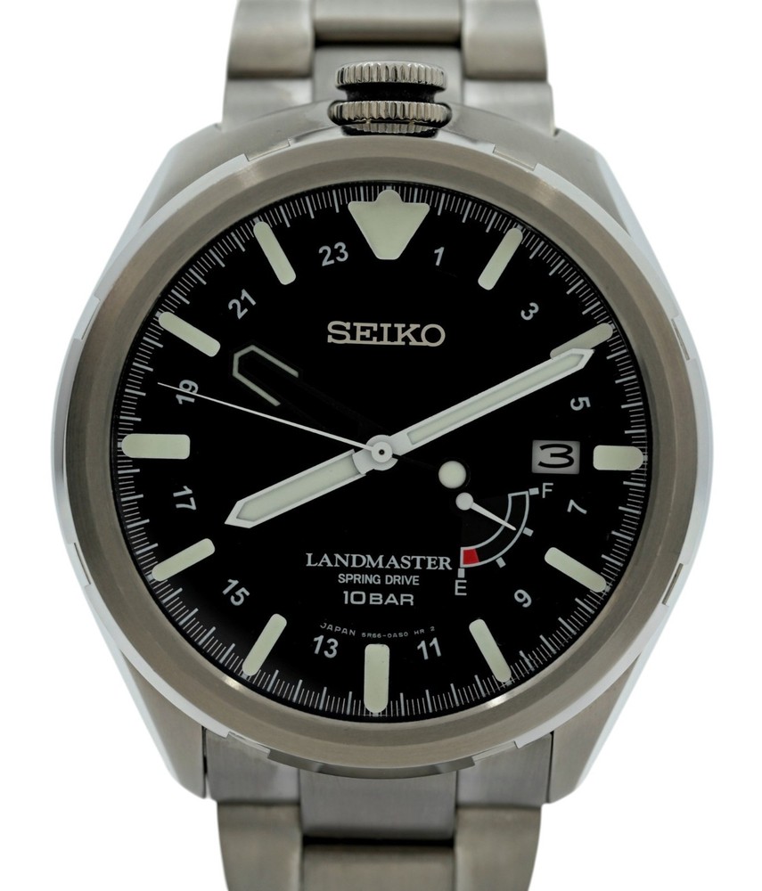 Seiko 46.5mm Landmaster Spring Drive Automatic Titanium 5R66-0AY0 Watch SBDB005!