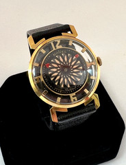 BOREL / SYNCHRON COCKTAIL WATCH BLOOMING FLOWER MYSTERY DIAL, SKELETON 17J SWISS