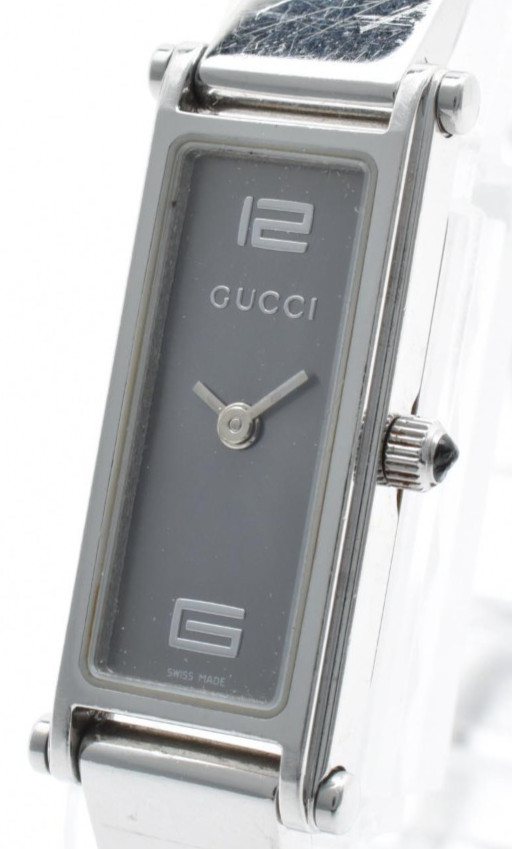 [Exc+5] Gucci 1500L Vintage Gray Dial Bangle Ladies Quartz watch From Japan