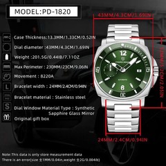 Pagani Design PD-1820 Leather Green Automatic Men’s Watch