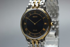 [Near MINT] SEIKO Dolce 5E30-6A60 33mm Black Dial Quartz Men’s Watch from JAPAN