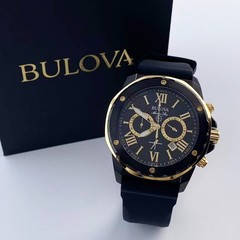 Bulova Marine Star 98B278 44mm Black Dial Men’s Chronograph Quartz Watch
