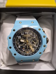 Invicta Bolt Quartz Chronograph 50mm 50m Blue Case White Silicone Strap Box