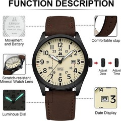 LN LENQIN Mens Watches Unisex Military Sport Nylon Strap Stylish Luminous