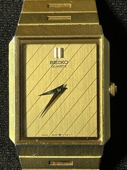 Vintage 1980’s Seiko 6530-5819 Pinstripe Dial Mens Quartz Tank Watch Japan