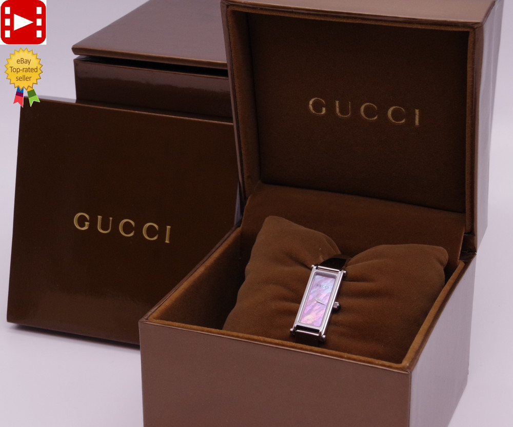 🎦[Near Mint w/Box] GUCCI 1500L Pink Shell Dial Silver Qz Women’s Watch JAPAN