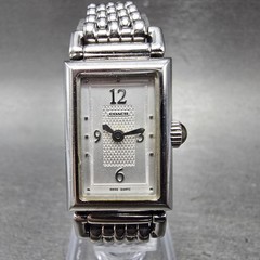 Coach Tank Watch Women 17mm White Dial Silver Tone Rectangle 0820 New Battery
