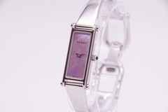 🎦[Near Mint w/Box] GUCCI 1500L Pink Shell Dial Silver Qz Women’s Watch JAPAN