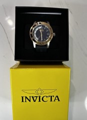 Invicta Speciality 45mm Stainless Steel Case Black Dial Silicone Strap Quartz…