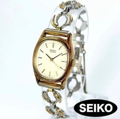 [New Battery] SEIKO Quartz Bracelet Gold Women’s Watch – Working