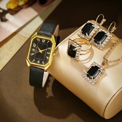 6/5/1PCS Luxury Fashion Square Women’s Watches Brand Ladies Quartz Wristwatch