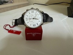 Swiss Legend Bellezza chronograph Genuine black Ostrich band watch 42mm