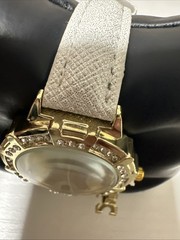 Paris Kim Seng Fashion Watch Eiffel Tower Dial White Faux Leather Band – New