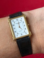 Rare Favre-Leuba Geneve Tank 0856-51 Swiss quartz gold plated 10mic 30x22mm