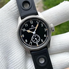 39MM STEELFLIER Quartz Pilot Men’s Watch Sapphire 200M Waterproof Silicone NEW