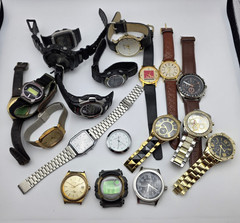 Men’s Watch Lot Parts Repair Untested Digital Quartz Vintage Mixed Brands 1.14 l