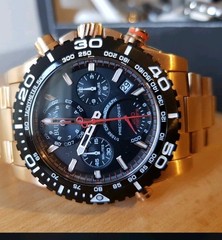 Bulova Precisionist Quartz Chronograph Tachymeter Date Black Dial 200m Watch