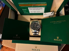 Rolex Datejust 126300 Blue Stick Dial Silver Oyster Bracelet with Smooth Bezel