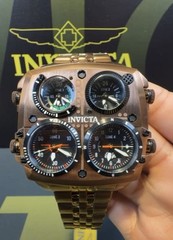 🔥NEW🔥Invicta Aviator ZULU TIME 4 Time Zone Pilot Men’s Watch 50mm Copper 50659